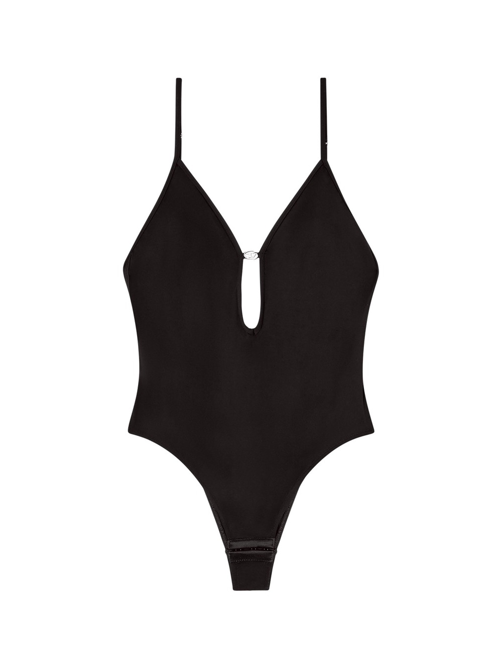 Diesel Meghan UW Black V‑Neck Slim Strap Bodysuit with Front Keyhole Accent - Picture 5 of 10